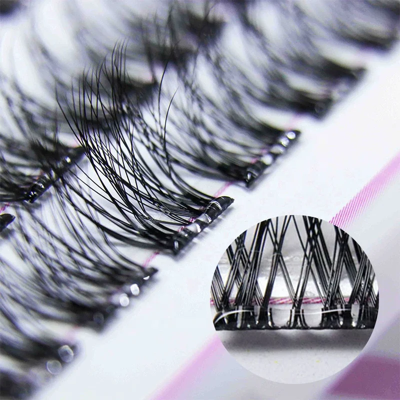 Self Adhesive Lash Clusters Set No Glue Diy Pre-Cut Segment Cluster Lashes Plant Fiber Pre Glue Press On Cluster Lashes 7 Day