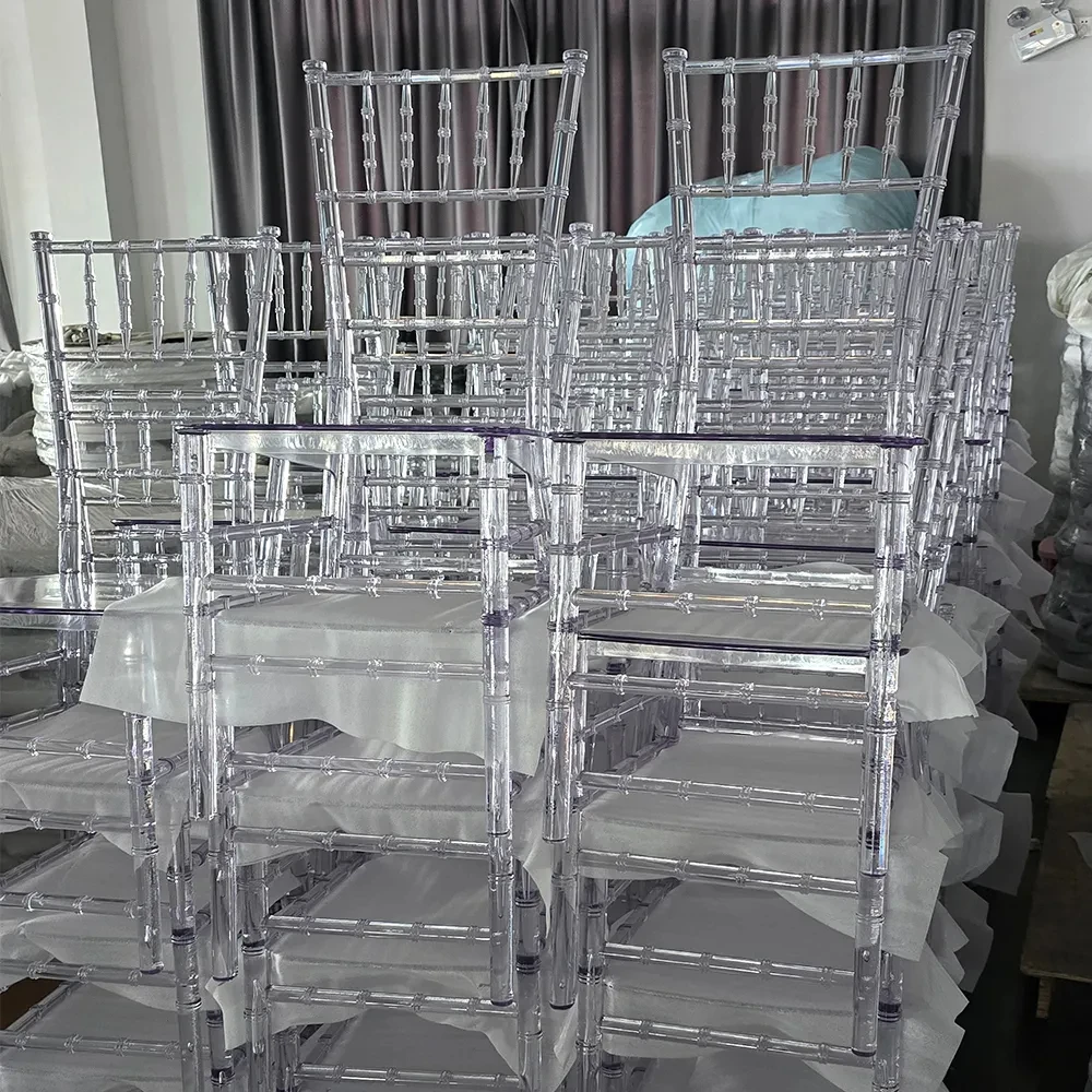 Оптовая продажа дизайнерские прозрачные стулья Chiavari Tiffany для свадебного