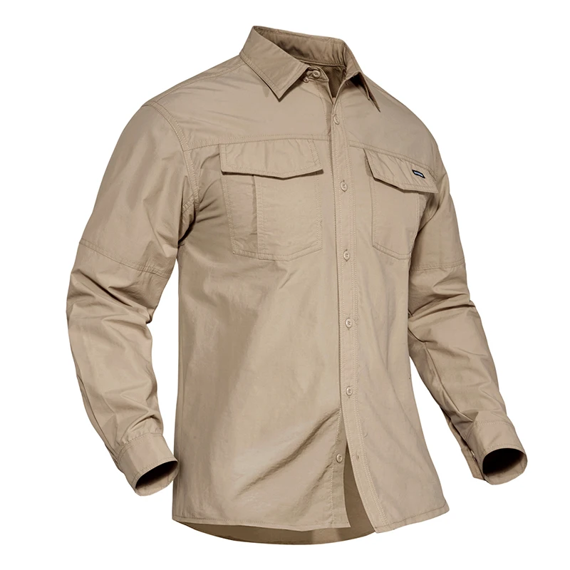 Tactical Shirts Lightweight Quick Dry Cargo Work Shirts Long Sleeve Shirts Fishing Tops For Men