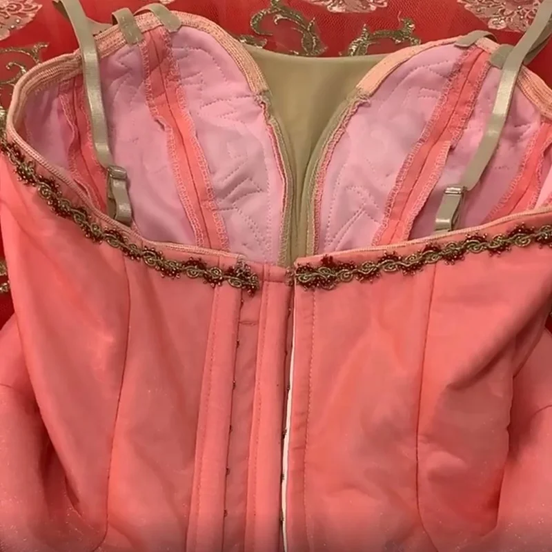 Free Ship! Pink professional basic ballet rehearsal tutu skirt ballet tutu women classical stage costume oriental dance costumes