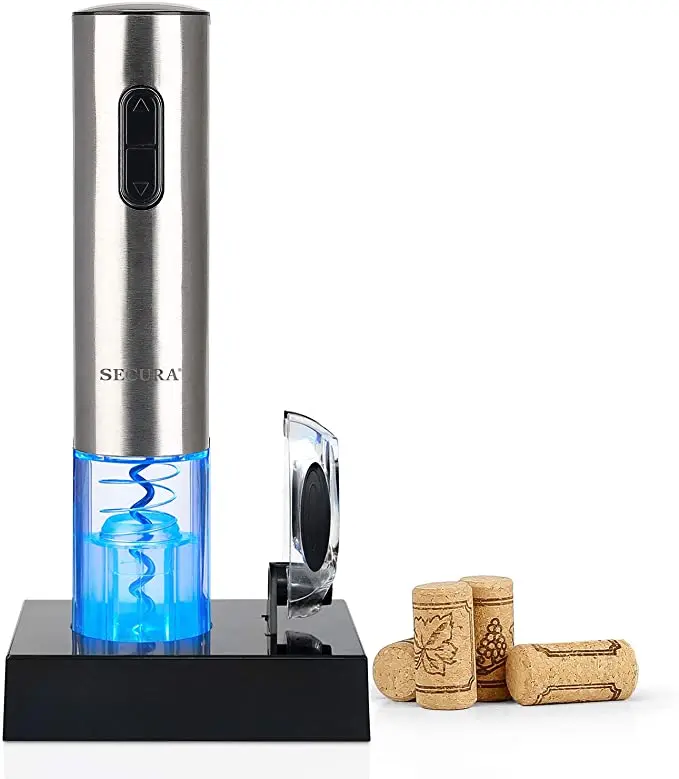 Stainless Steel Electric Wine Opener Rechargeable Automatic Electric Wine Bottle Corkscrew Opener with Foil Cutter