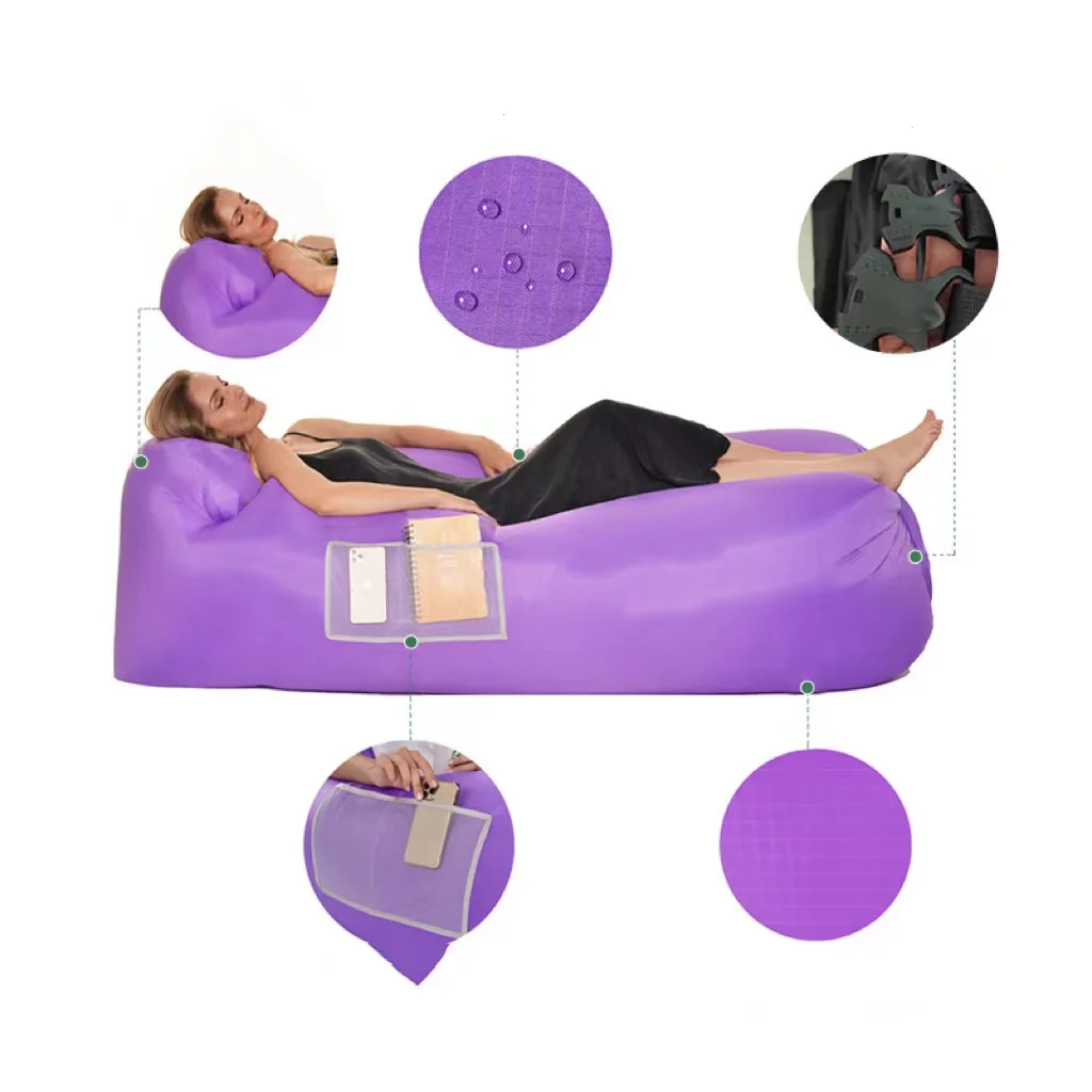 Sofa Bed Inflatable Sofa Recliner Sleeping Lazy Bag High Quality Camping Outdoor Camping Air Mattress Sofa Beach mattress