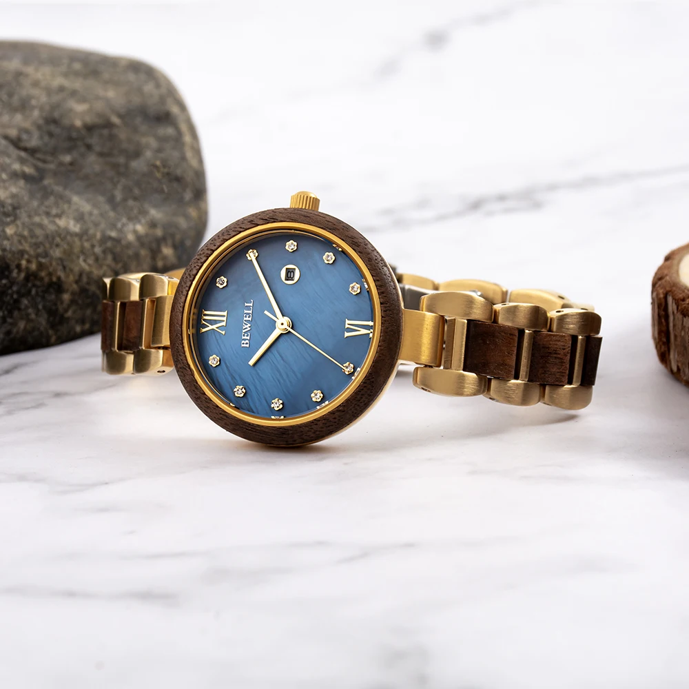 Chinese watch factory advertising ladies fancy wrist watches stainless steel wood women quartz wrist watch for ladies
