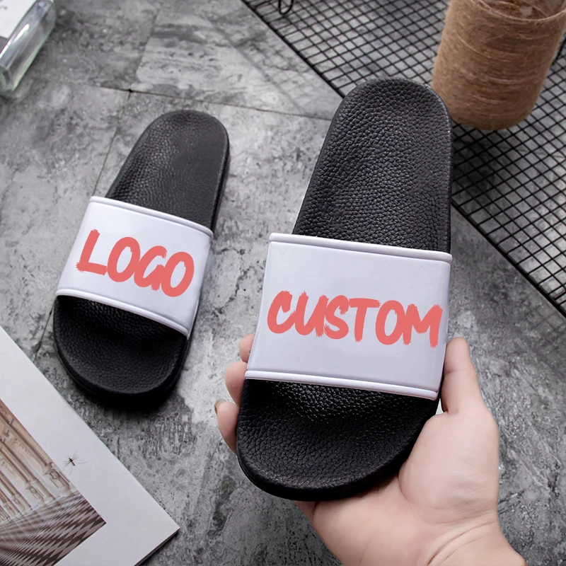 New Style Summer Unisex PVC House Footwear Sandals Custom Slides Logo Slippers Men Customize Shoes