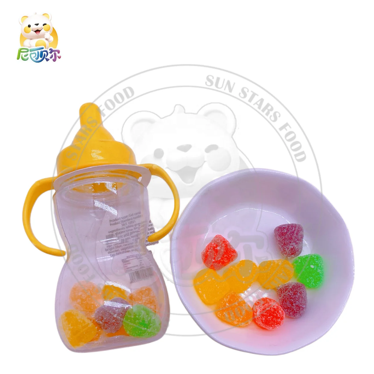 Wholesaler Candy The Big Baby Bottle Hangs Every Flavor Candy CC stick gummie watermelon bubble gum dinosaur egg bubble gum