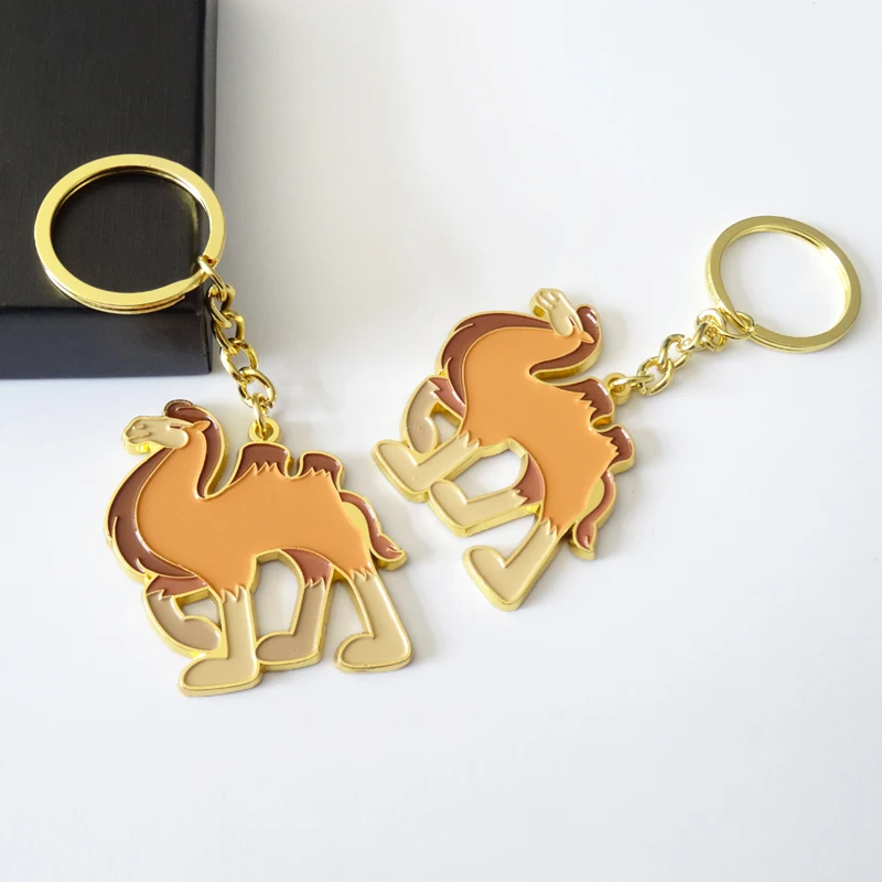 Hot sale custom Camel animal shape metal keychain with your personal design