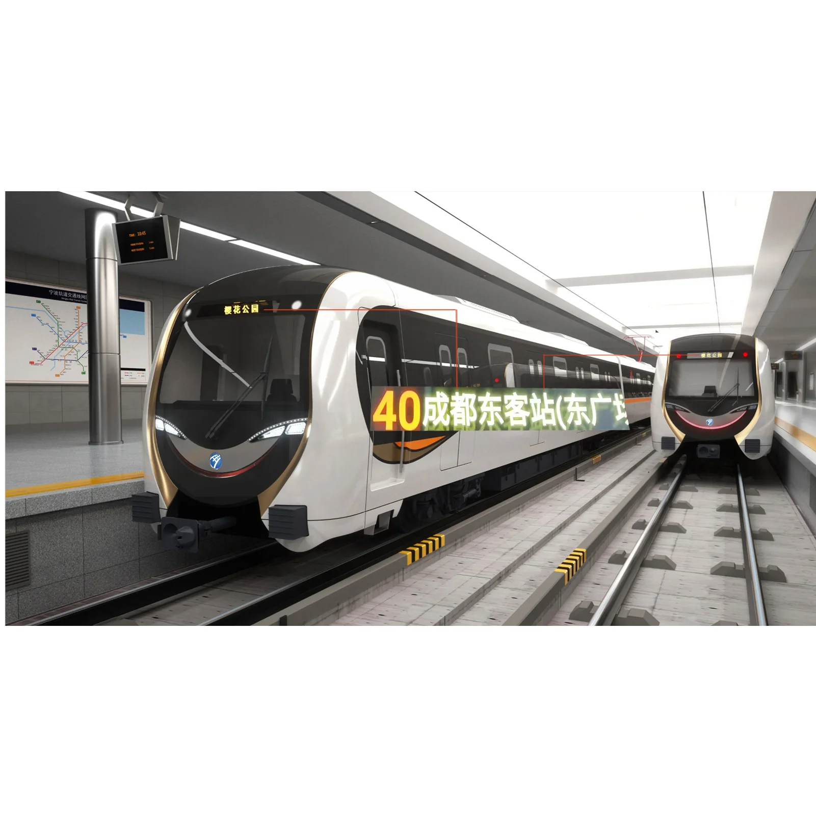 High resolution train usage real time route stop show built-in GPS multimedia LCD screen display