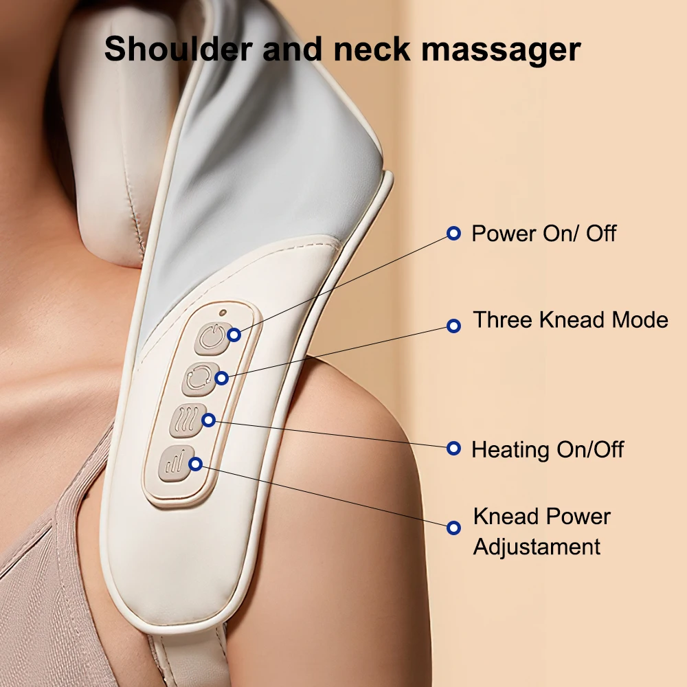Best neck and back massager kneading heating vibration portable mini back and neck shoulder massager