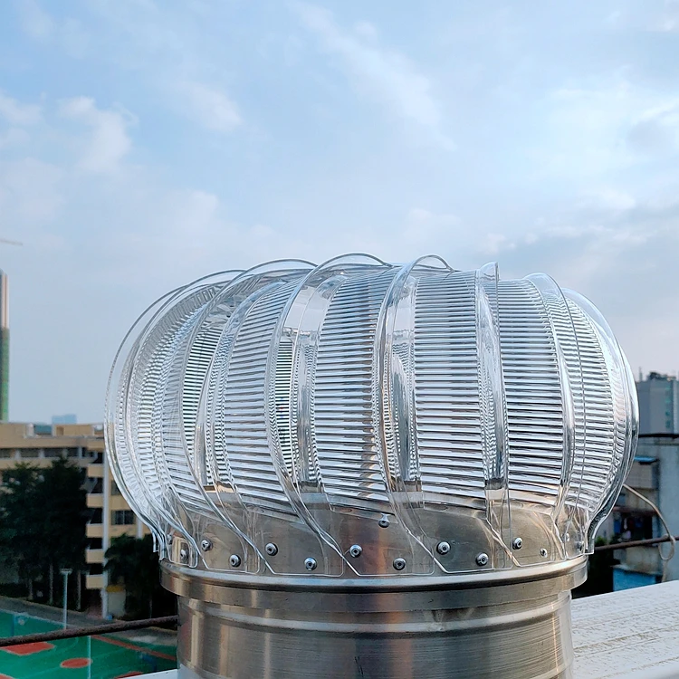 304 Stainless Steel Unpowered Roof Ventilation Fan Metal Wind Driven Powerless Turbine Ventilator No Power Cowl Vent Cover