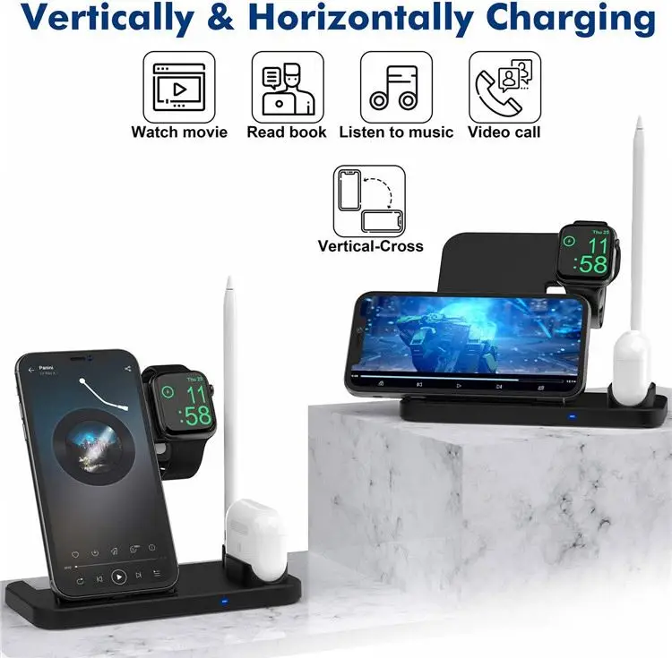 Foldable Mobile Phone 3 in 1 Wireless Charger 4 in 1 Wireless Charging Station
