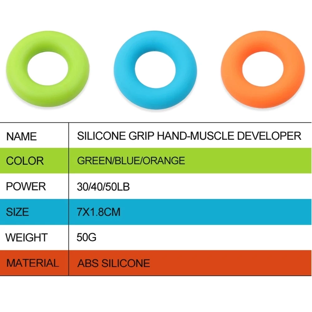 Silica Gel Portable Hand Grip Ring Strength Training  Hand Grip Rubber Ring Exerciser  Power Training Equipment