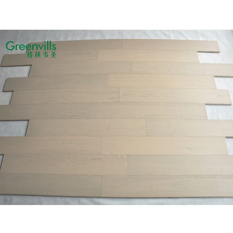 Ready For Shipment Engineered Cream White Color Oak Wood Flooring, Factory Price+Customized Size And Colors