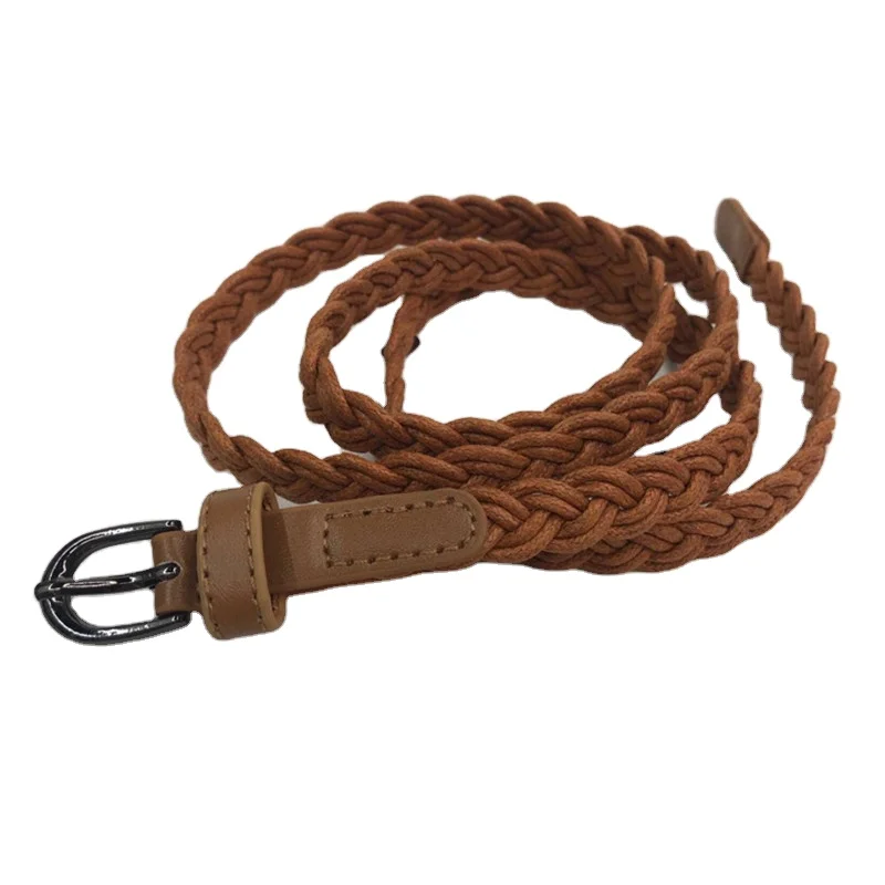 2021 Rushed  Hot Fashion Vintage Womens Braided Waist Belt Candy Colors Hemp Rope Braid For Female Elegant Dress Modeling