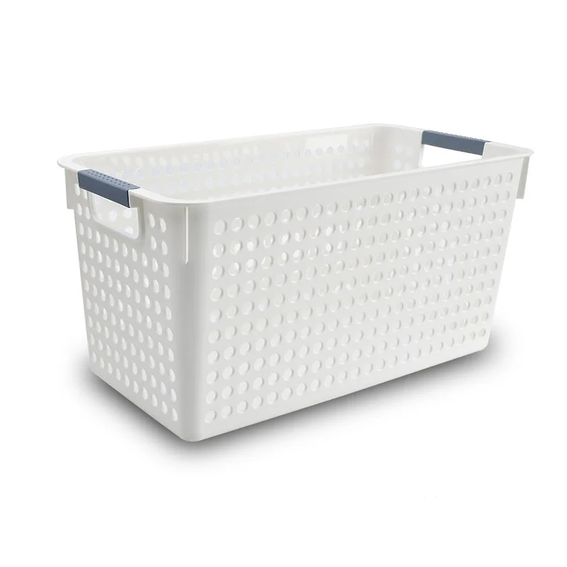 
white hollow plastic organizer boxes with handle storage basket 