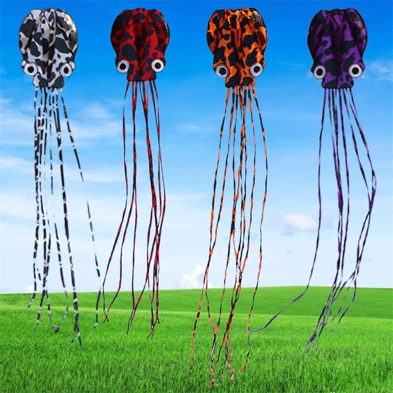 wholesale best sale 3d Inflatable custom with tails kite children outdoor beach soft Piebald octopus kites