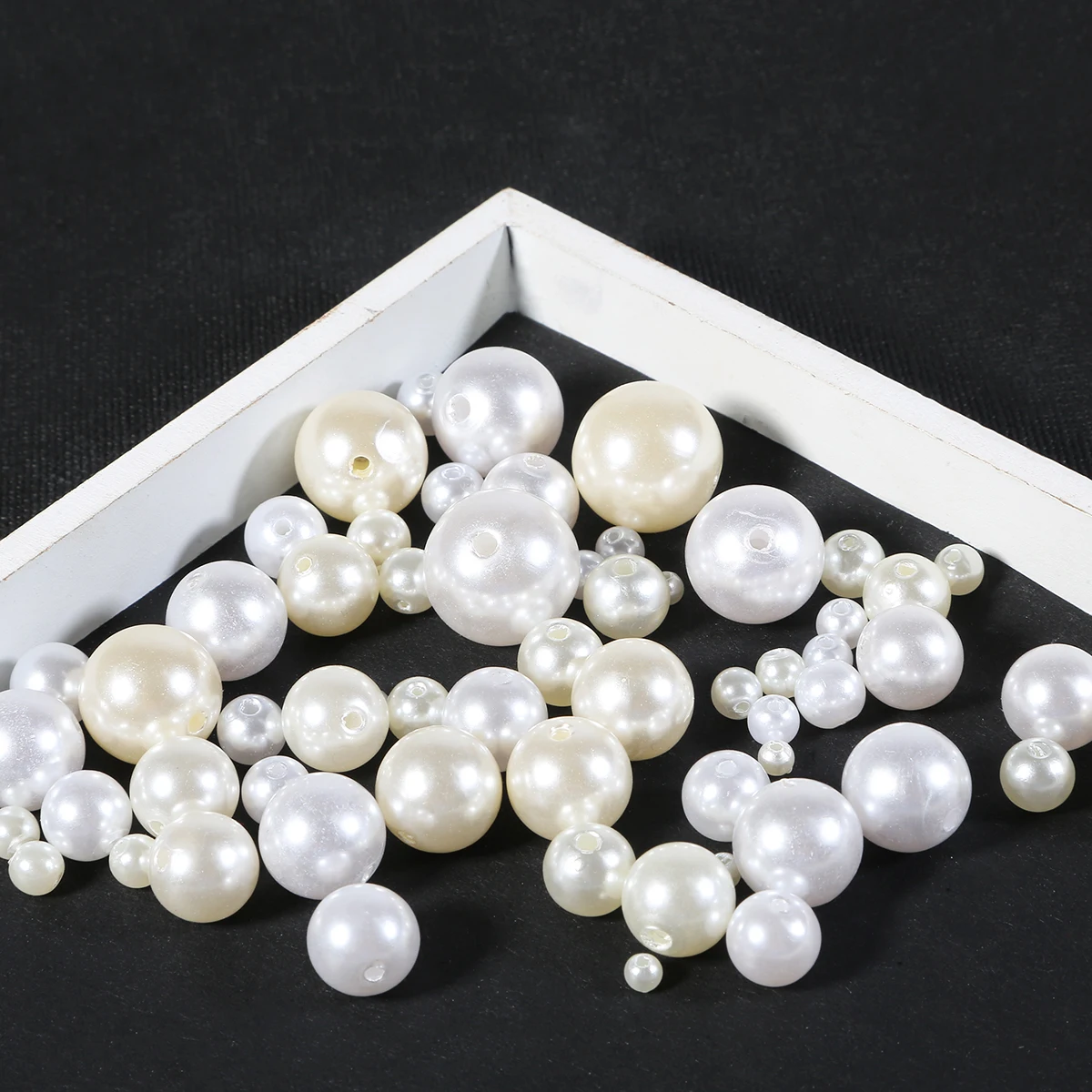 Wholesale 4/6/8/10/12/14/16/18/20 mm 500g/bag White Ivory Imitation Pearl Round ABS Loose Spacer Beads For DIY Jewelry Making