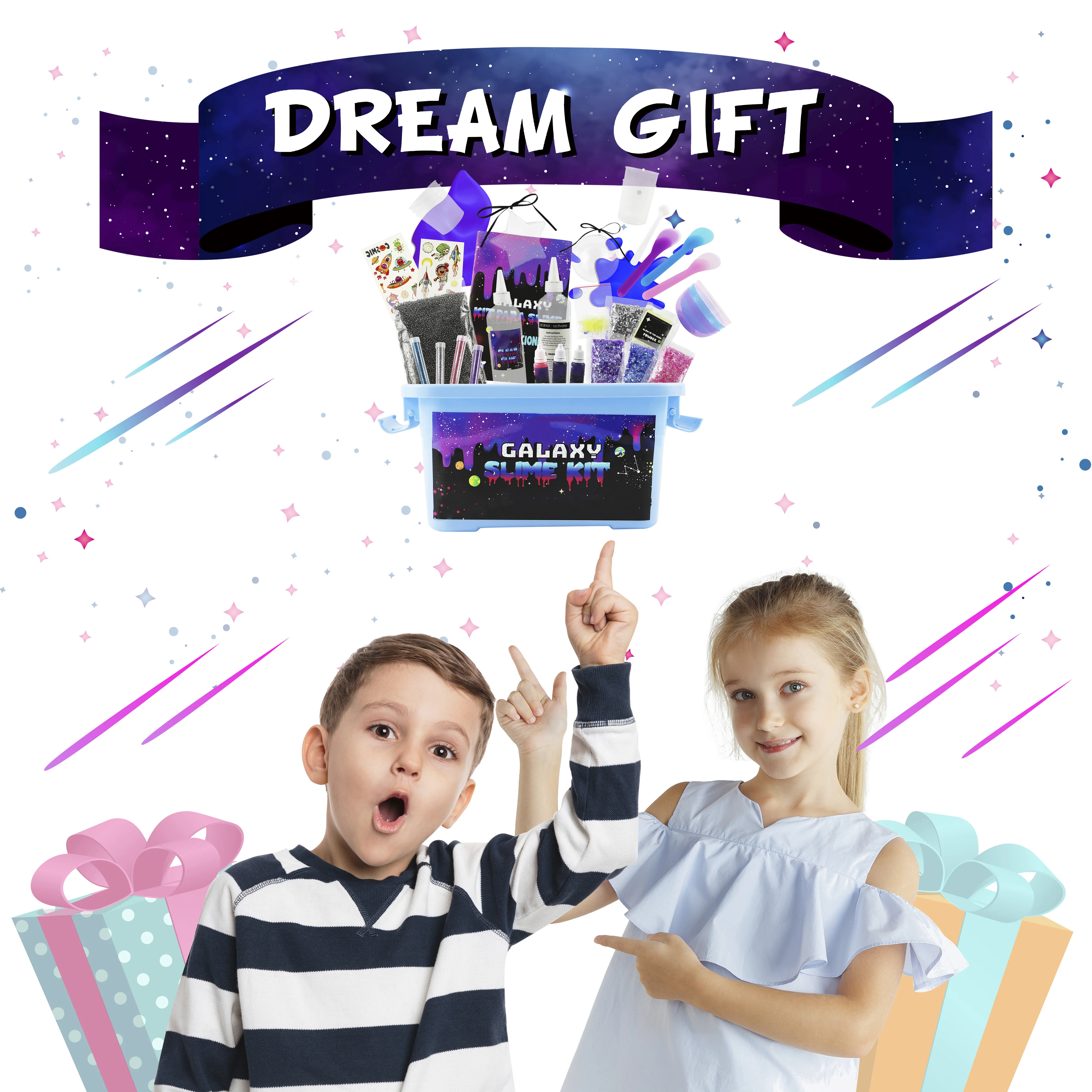Children Educational Custom Educational Toy Glitter Glue Diy Fluffy Slime Making Kit Putty Toy For Kids
