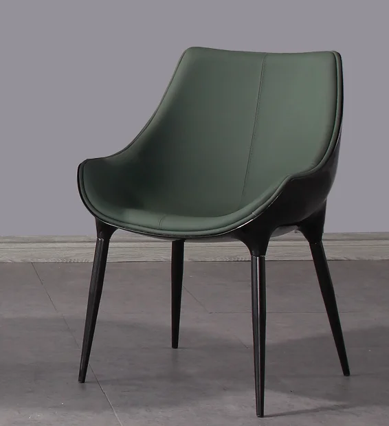 Shiny Black Synthetic Leather Dining Chair set of 6