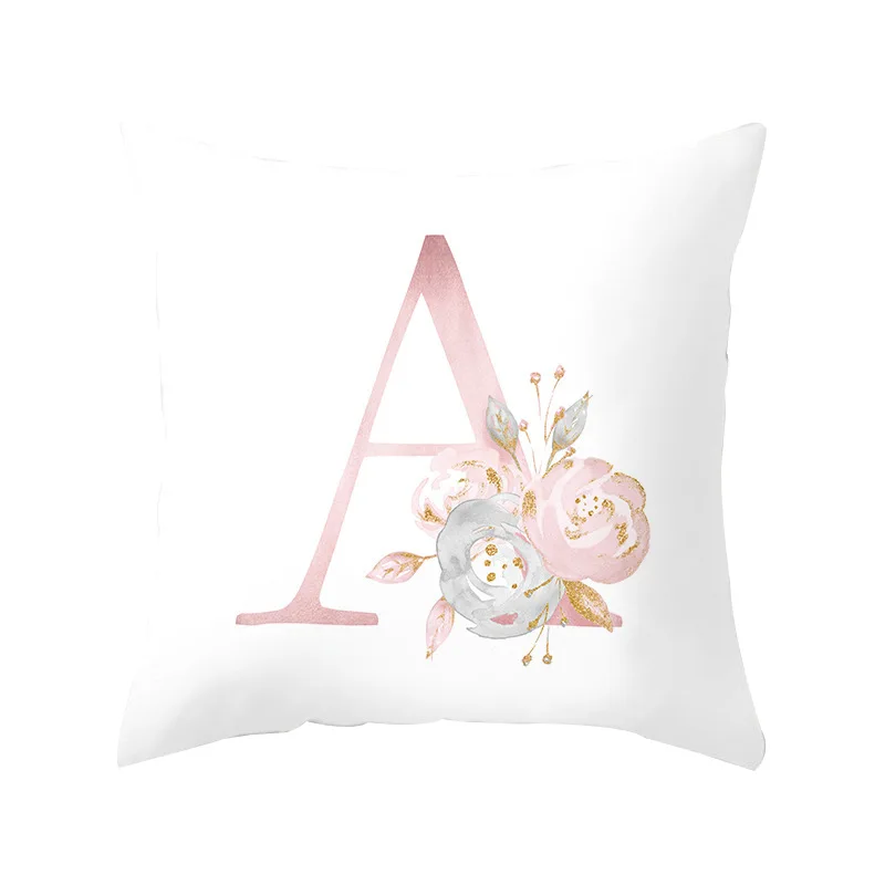 Modern simple Pink Letter Printing Throw Pillow Covers Pillowcase Home Wedding Birthday Party Decoration Cushion Covers