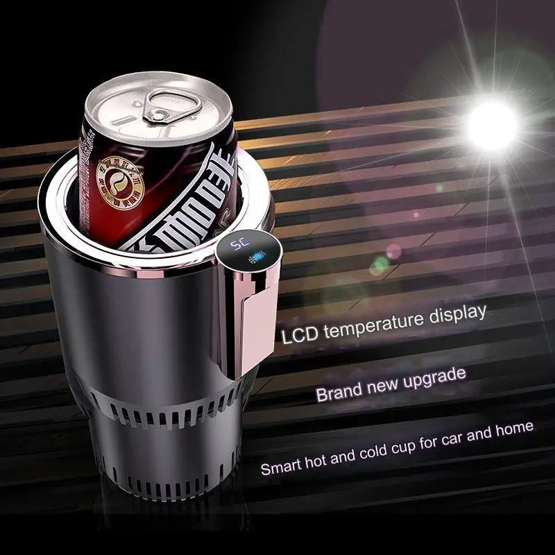 Car Cup Holder Hot Cold Fast Cooling Heating Dual-purpose Milk Warmer 12V Mini Freezer Portable Refrigerator Car Fridges