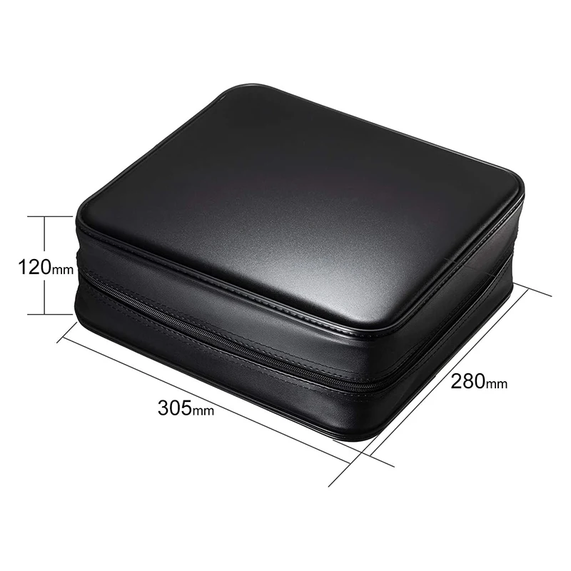 Portable DVD VCD Storage Bag PU Protective Blu-ray Wallet with Handle Large CD Sleeves Bag Portable DVD Zipper Bag
