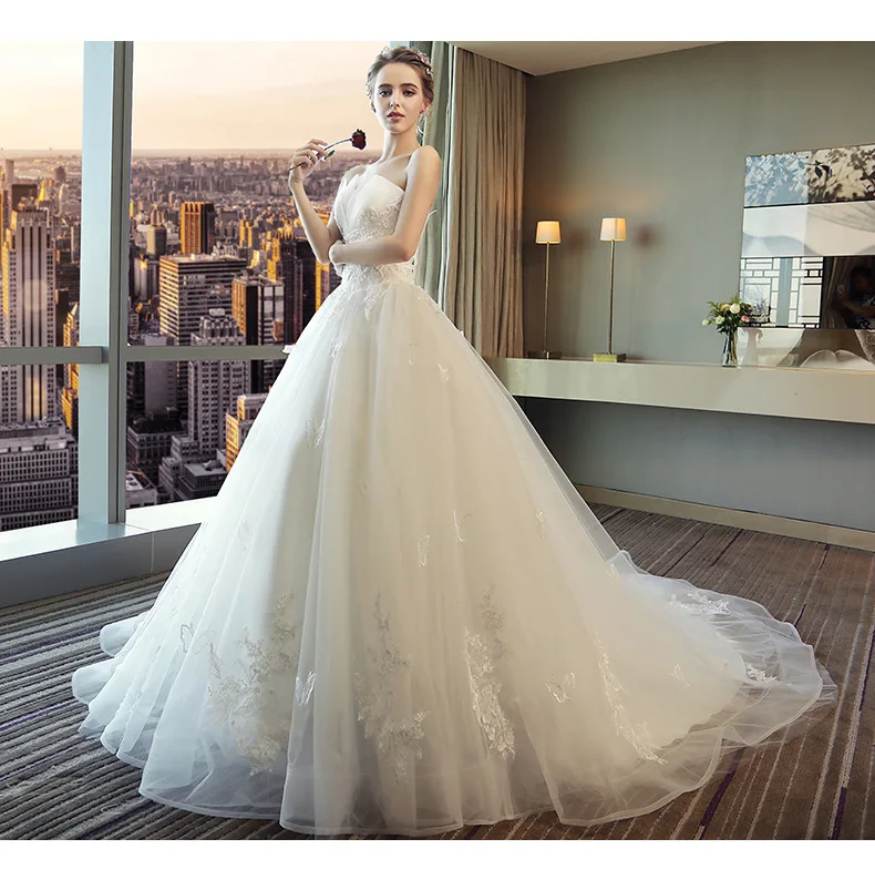 
China White Women Party Luxury Short Simple Bride Lace Wedding Dresses Bridal Gowns 