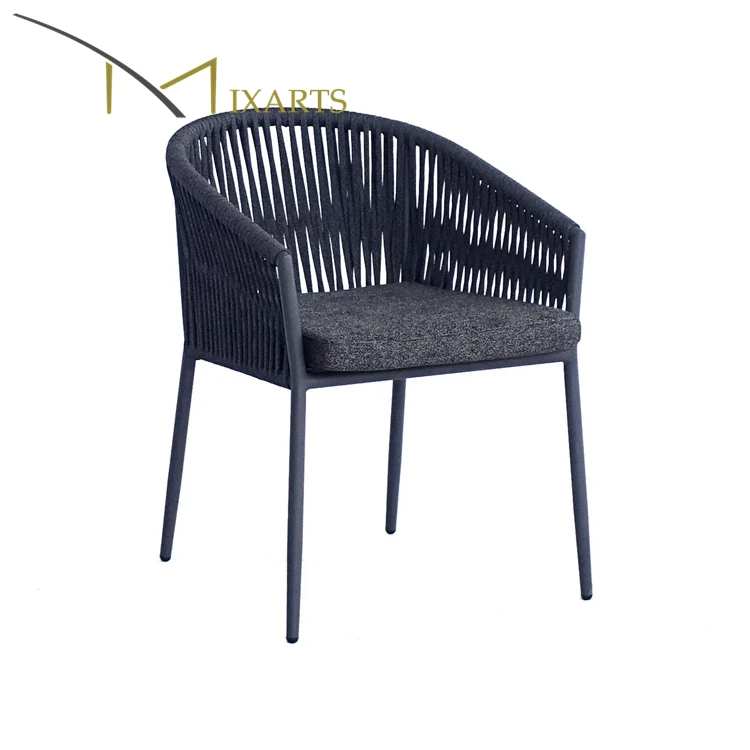 
garden furniture rattan patio wicker bamboo rope chairs hotel design aluminum dining chairs set 