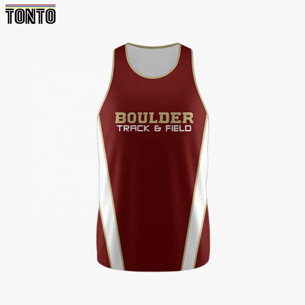 mens sublimation running tank singlet