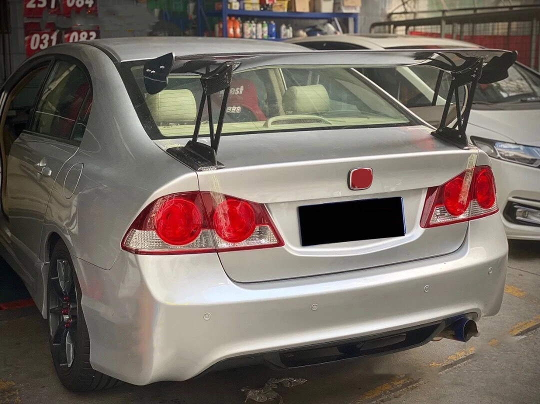 Rear Wing Universal Spoiler Auto Parts Carbon Fiber Rear Spoiler Car JS Style  For Honda 8th 9th Generations Civic