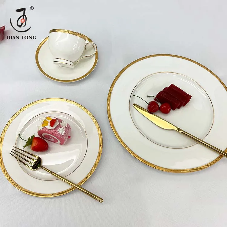 High Quality Luxury Modern Fruit Decor Catering Restaurant Custom Logo Ceramic Plate Set Dinnerware Dinner Plates For Wedding