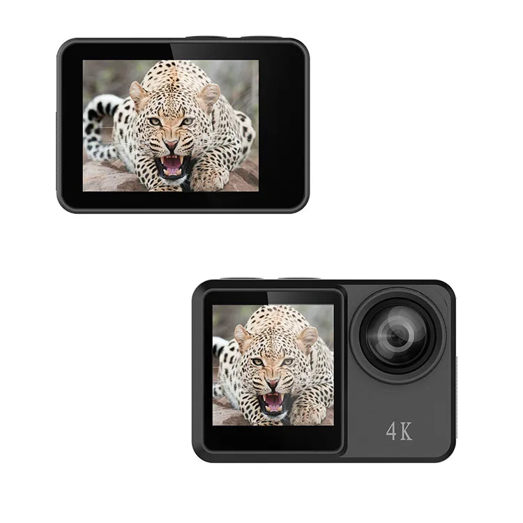 Спортивная Экшн-камера Go pro, Водонепроницаемая видеокамера 4K с Wi-Fi, двойной экран 2021 дюйма, сенсорный экран, экран 2,0 дюйма, IPS-дисплей 1,5 дюйма, гироскоп