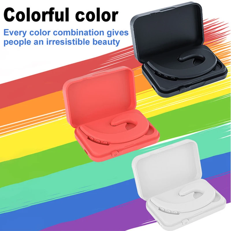 
Invisible Ear Hook Wireless Headphone blue tooth New Technology Bone Conduction Earphone Waterproof with charging case 