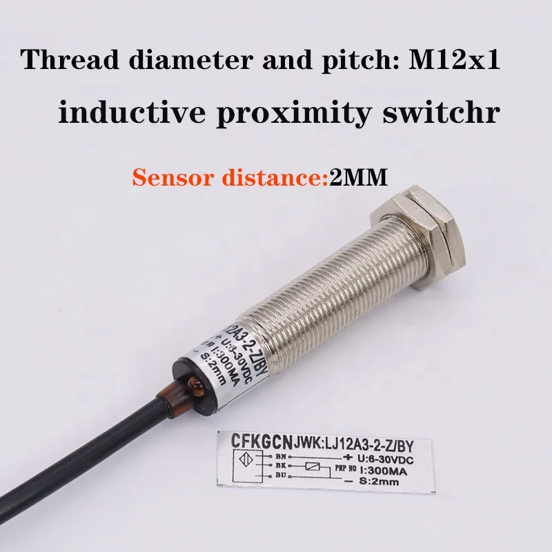 CFKGCN High Frequency sensor JWK:LJ12A3-2-Z/BY 3-wire PNP closed detection distance 2mm 6-36V 300mA inductive proximity switch