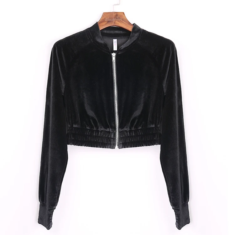 Winter ladies high quality velvet fabric suit ladies solid color zipper sweater sports trousers two-piece sportswear suit