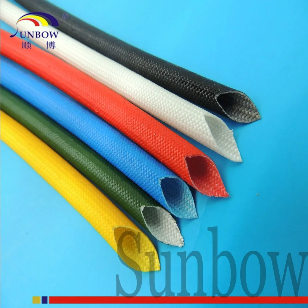 2.5KV 6.0MM Automotive Wire Insulation Silicone Glass fiber Braided Sleeve