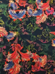 Красочный дизайн с узором листьев, выписывающийся принт, тканая Сомалийская ткань из вискозы, одежда, Африканское женское платье для воздушного змея