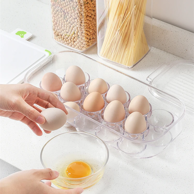 Bpa-free Airtight Clear Food Storage Container Box Refrigerator Plastic Organizer Egg Tray Kitchen Egg Holder
