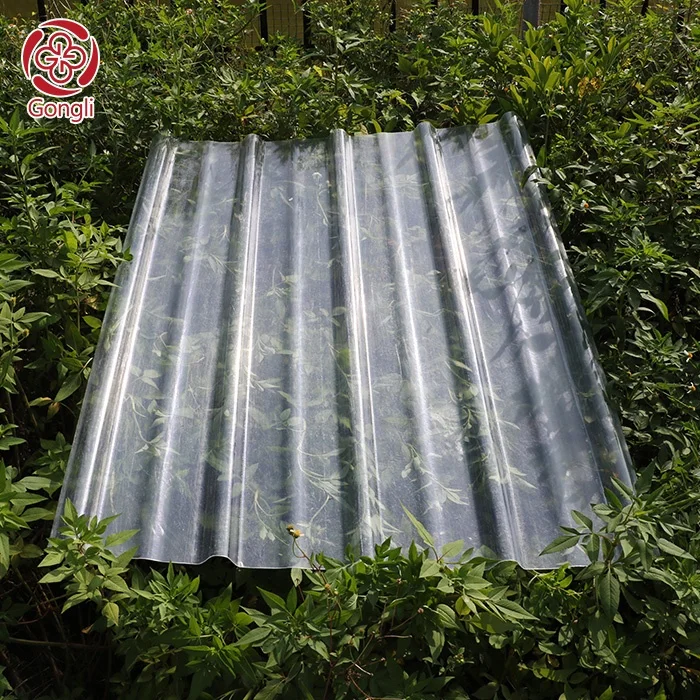 Кровельные листы, черепица, обычная черепица, Обычный лист, прозрачный гофрированный пластик FRP, рулонный, с защитой от УФ-лучей, Gongli -FRP1