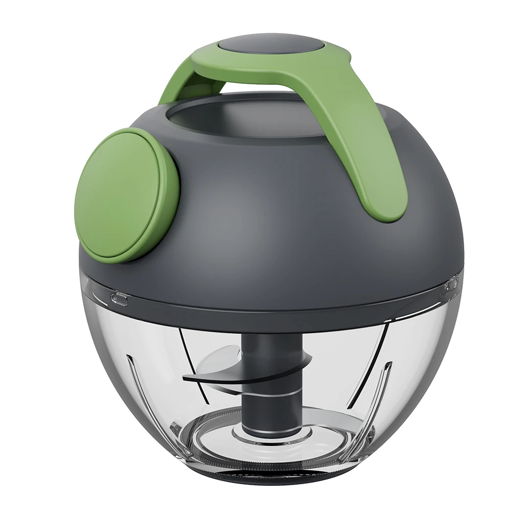 Manual Food Processor Vegetable Chopper Mini Hand Pull String Onion Chopper Garlic Mincer Cutter with 3 Stainless Steel Blades