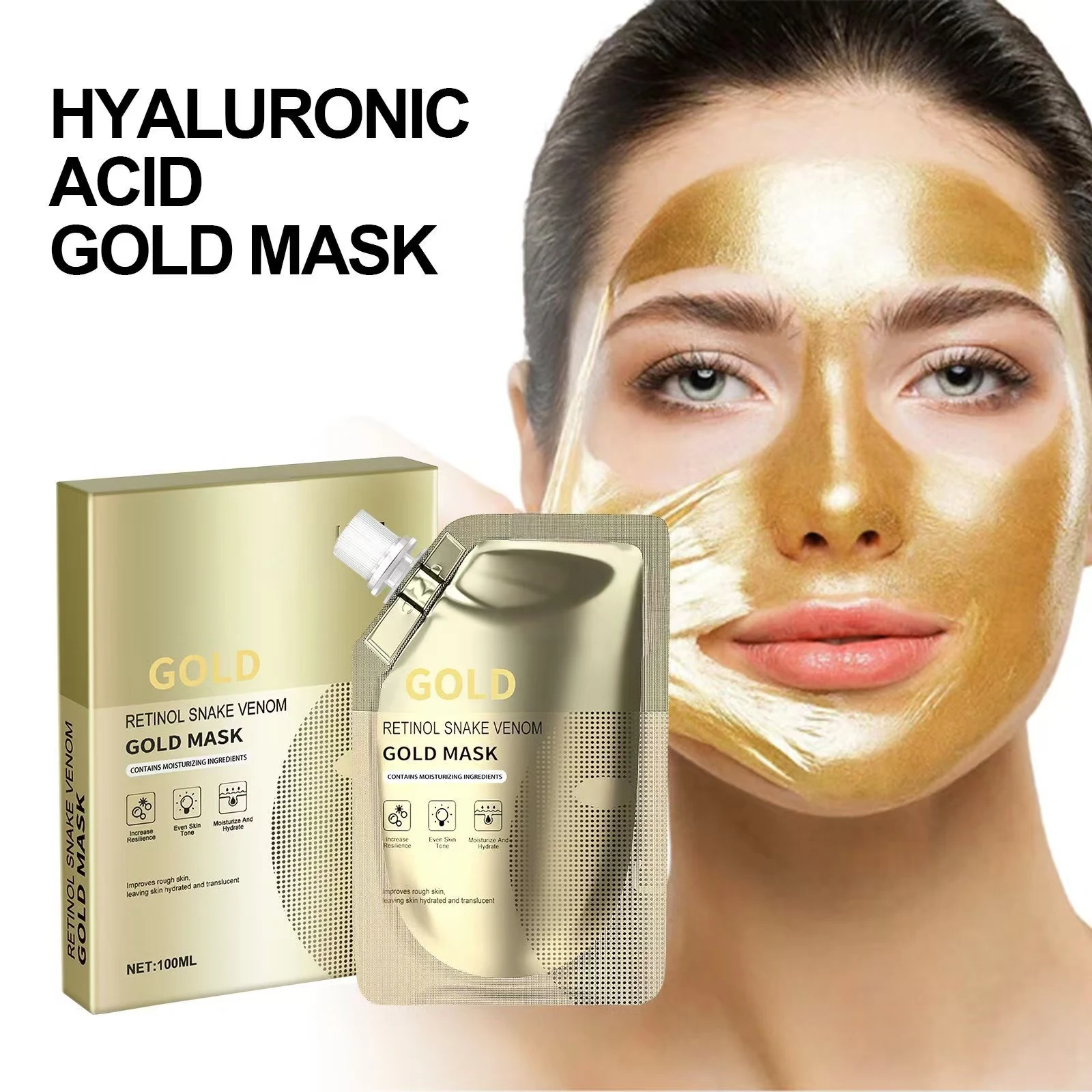 24k gold retinol snake venom Moisturizing anti aging peel off Gold face Mask beauty facial mask skin care skincare mask