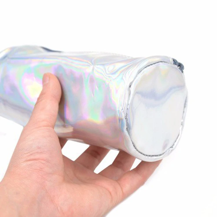Shiny Rainbow pouch Laser Iridescent Ziplock pouch Waterproof Cosmetic Hologram makeup bag Holographic Pencil Case
