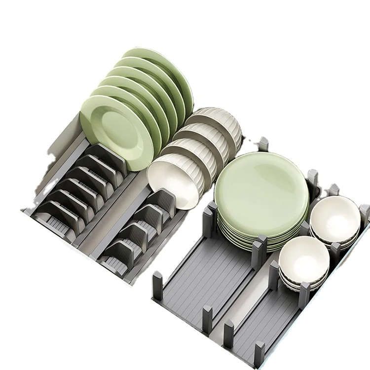 Goldmine Kitchen Counter Drawer Space Aluminum Storage Organizer Adjustable Bowl Dish Drying Rack