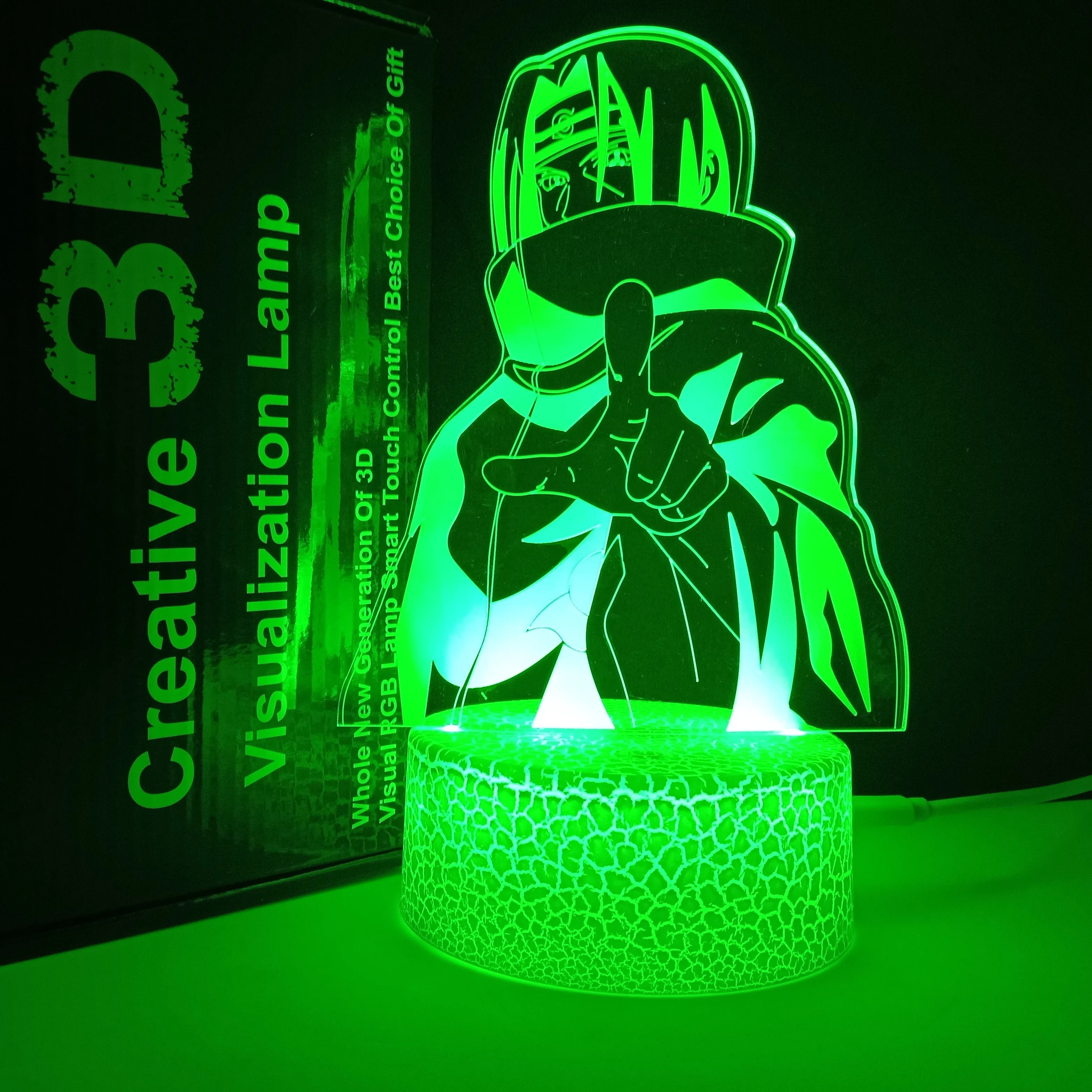 Christmas Gift Set Crackle Base Anime Designs 3D Vision Lamps Remote Control 16 LED Colors 4 Modes 3D Illusion Night Light