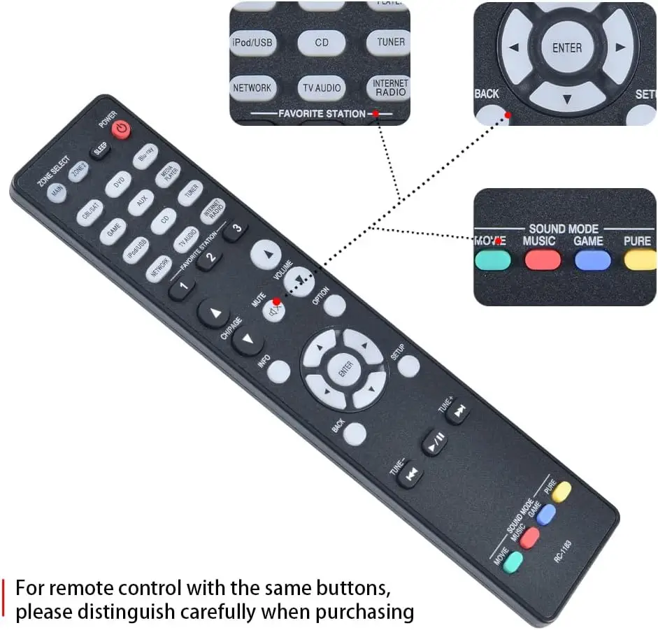 Replacement Remote Control Fit For Denon RC-1183 RC-1189 RC-1196 RC-1193 RC-1192 AVR-S700W AV Receiver RC1183 RC1184 RC1192 RC12