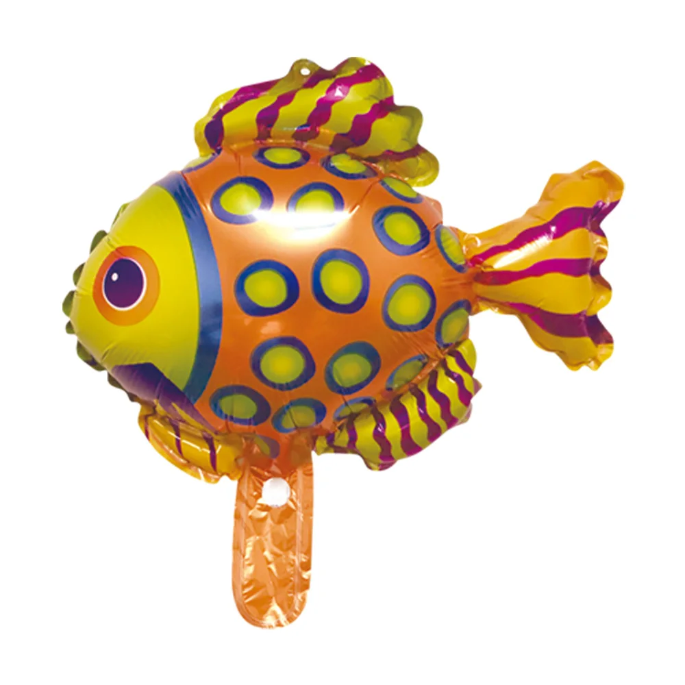 bigger size cartoon sea animal  tropical fish shape aluminum inflatable foil balloon for party decoration or kids toy