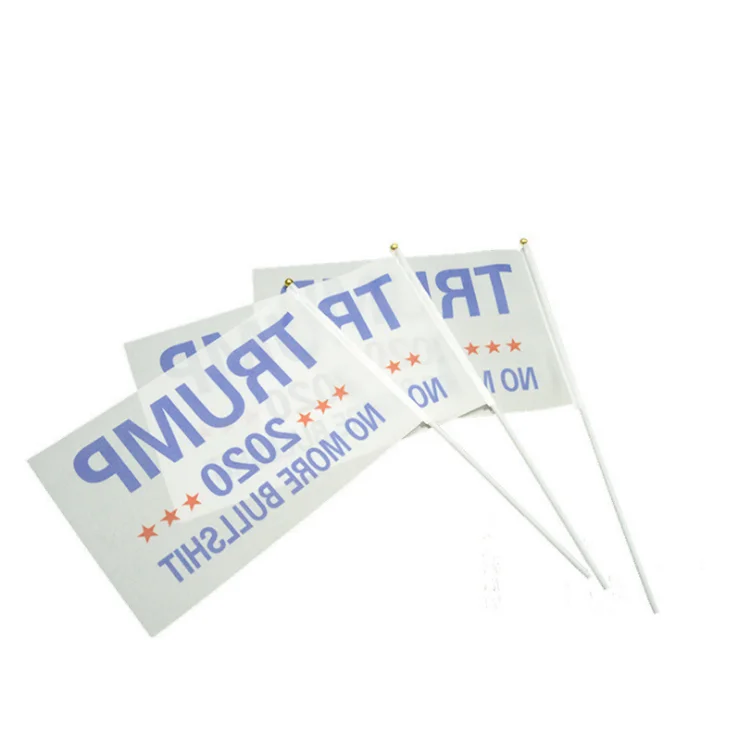 Paper Hand Rainbow Flag With Plastic Pole