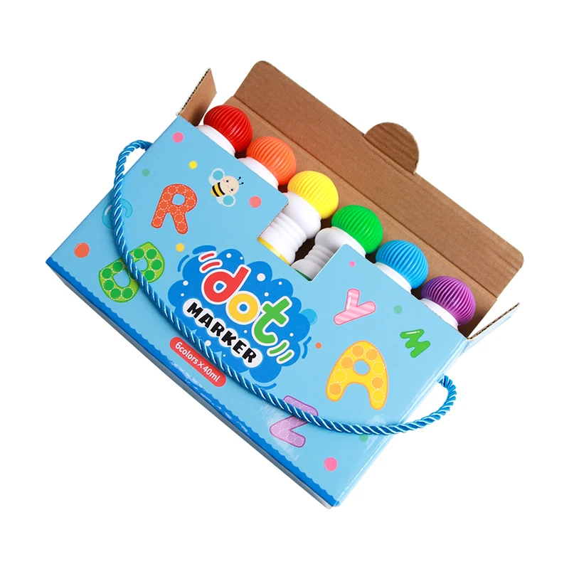 wholesale Bright Multi Color washable kids art markers, 40ml Non-Toxic no leaking water based Dot Doodling graffiti Bingo Marker