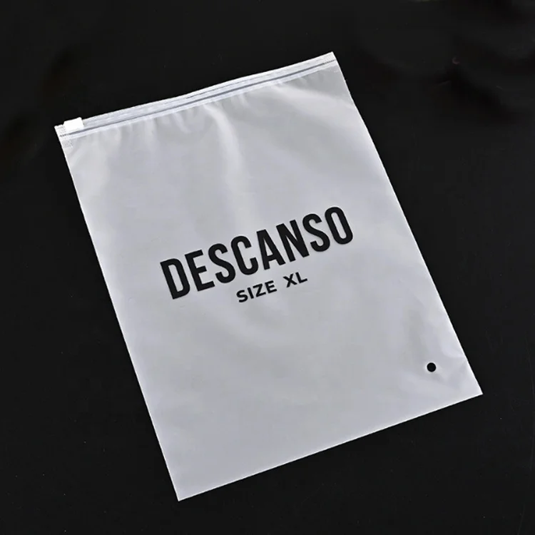 Customized Printing Factory Wholesale Price Frosted Garment T-shrit Packaging Clothing Zipper Plastic Bag