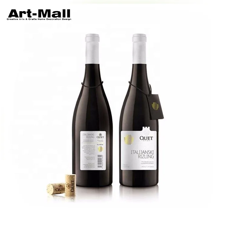 Рекламная круглая форма на заказ 750 мл стеклянная бутылка вина с пробкой