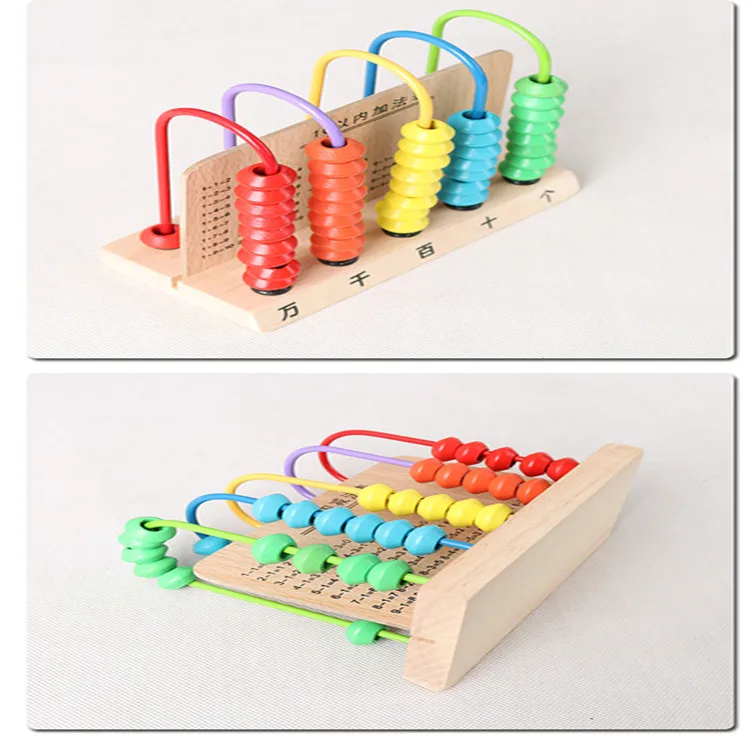 Danni Intelligent Learning Baby Montessori Beads Abacus Toy for Kids Other Educational Toys Math Counting Wooden Wood Color Box